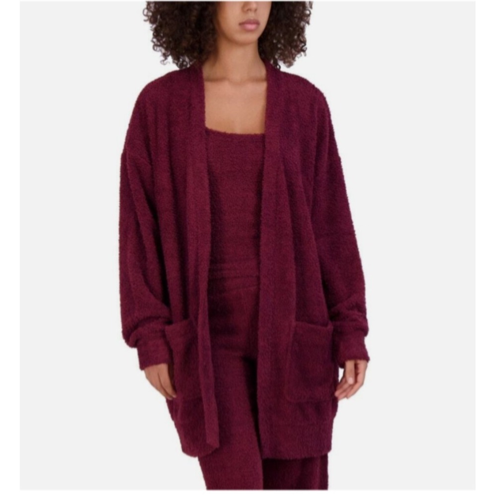 Steve Madden Chenille Cardigan Robe Burgundy Size Medium NWT